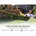 Kootek Portable Camping Hammock Set – made with soft, silk-like material that is breathable, comfortable, spacious, and ripstop durable