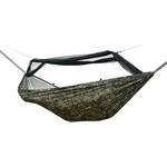 DD Frontline Hammock MC – camo hammock with mosquito net partially opened