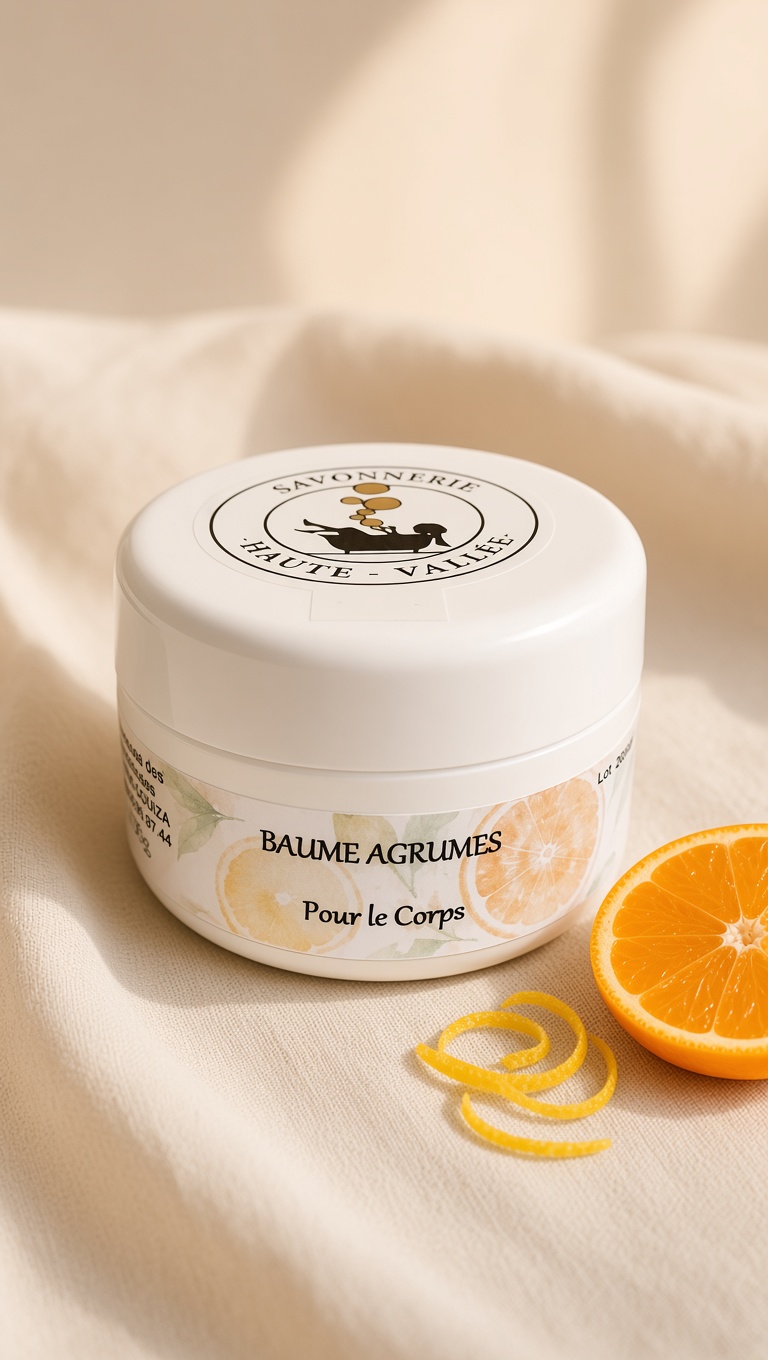Baume aux Agrumes artisanal de 90 g – Savonnerie Haute Vallée