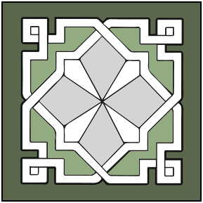 motif 4 carreau faîence 10 x 10 cm