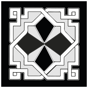 motif 5 carreau  faîence 10 x 10 cm