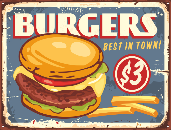 burger plaque (250 x 200 mm)