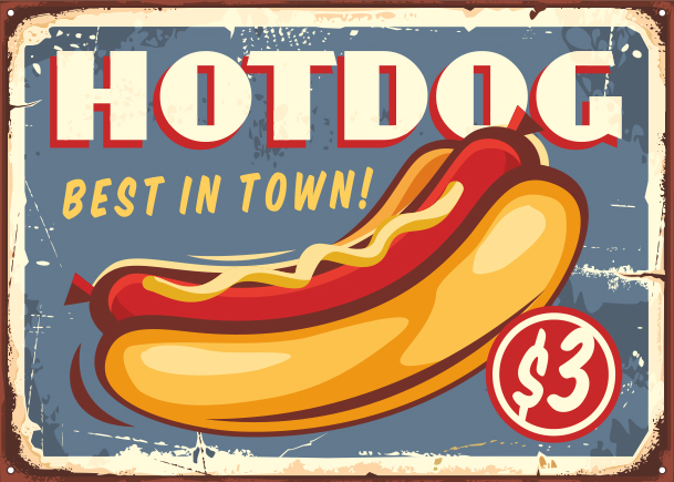 Plaque hot dog