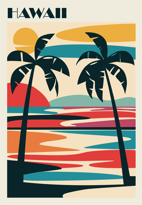 AFFICHE HAWAÏ