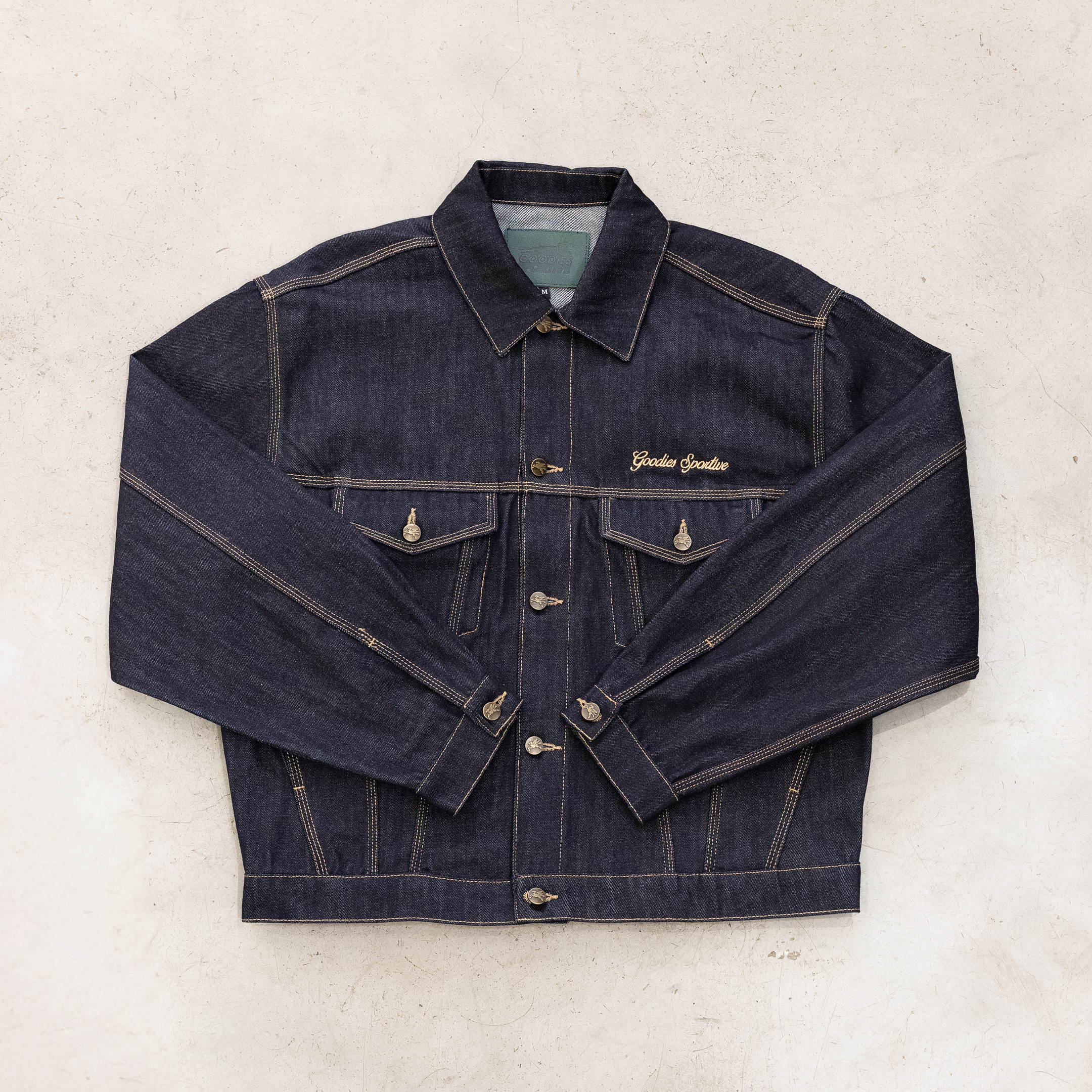 GOODIES SPORTIVE Raw Denim Trucker vue face