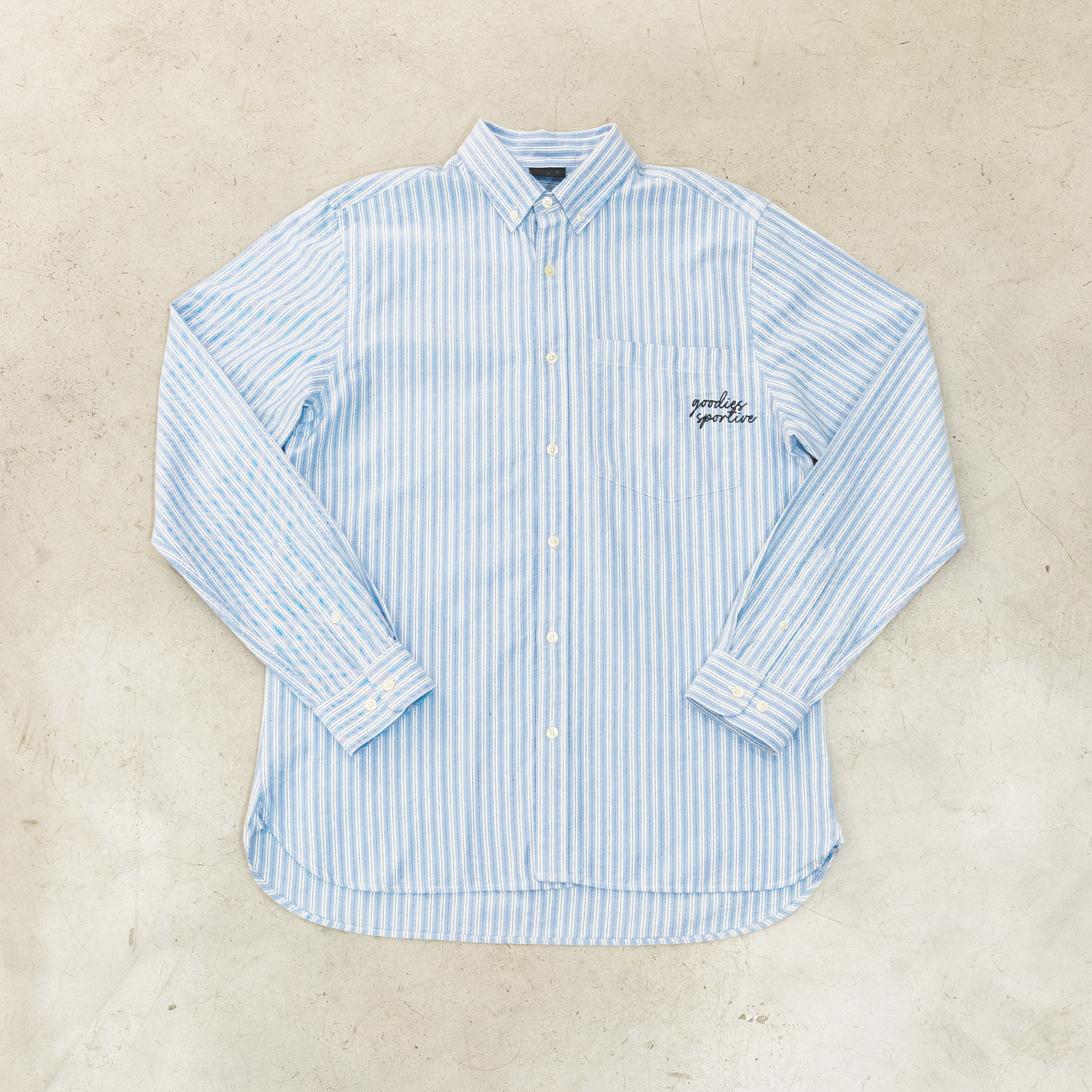 GOODIES SPORTIVE Blue Oxford Shirt vue face