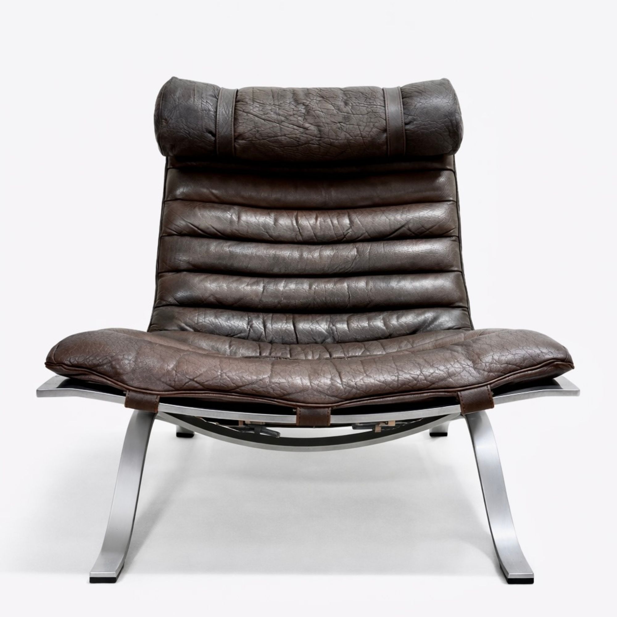 ARI fauteuil acier et cuir par Arne Norell_Norell AB_2