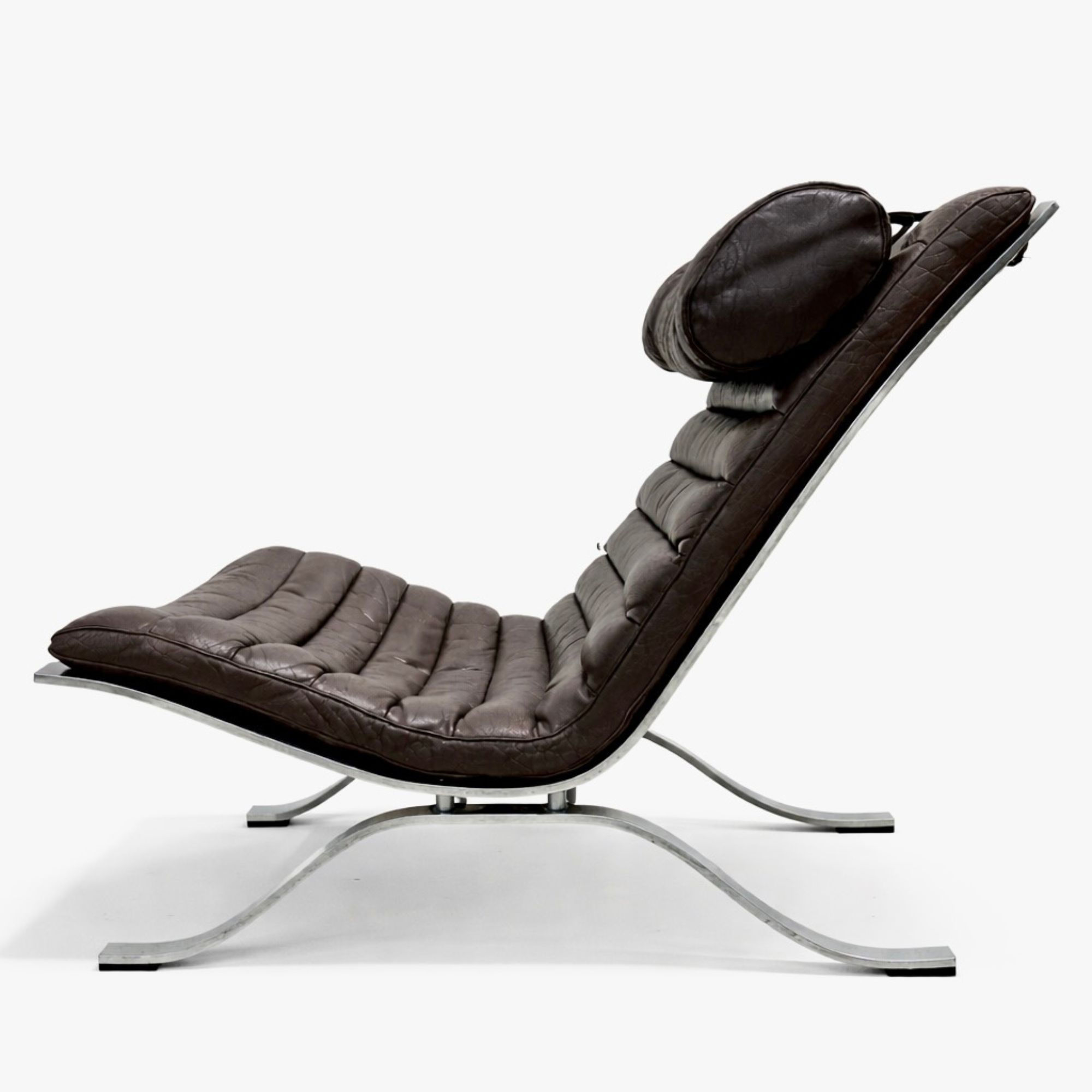 ARI fauteuil acier et cuir par Arne Norell_Norell AB_6