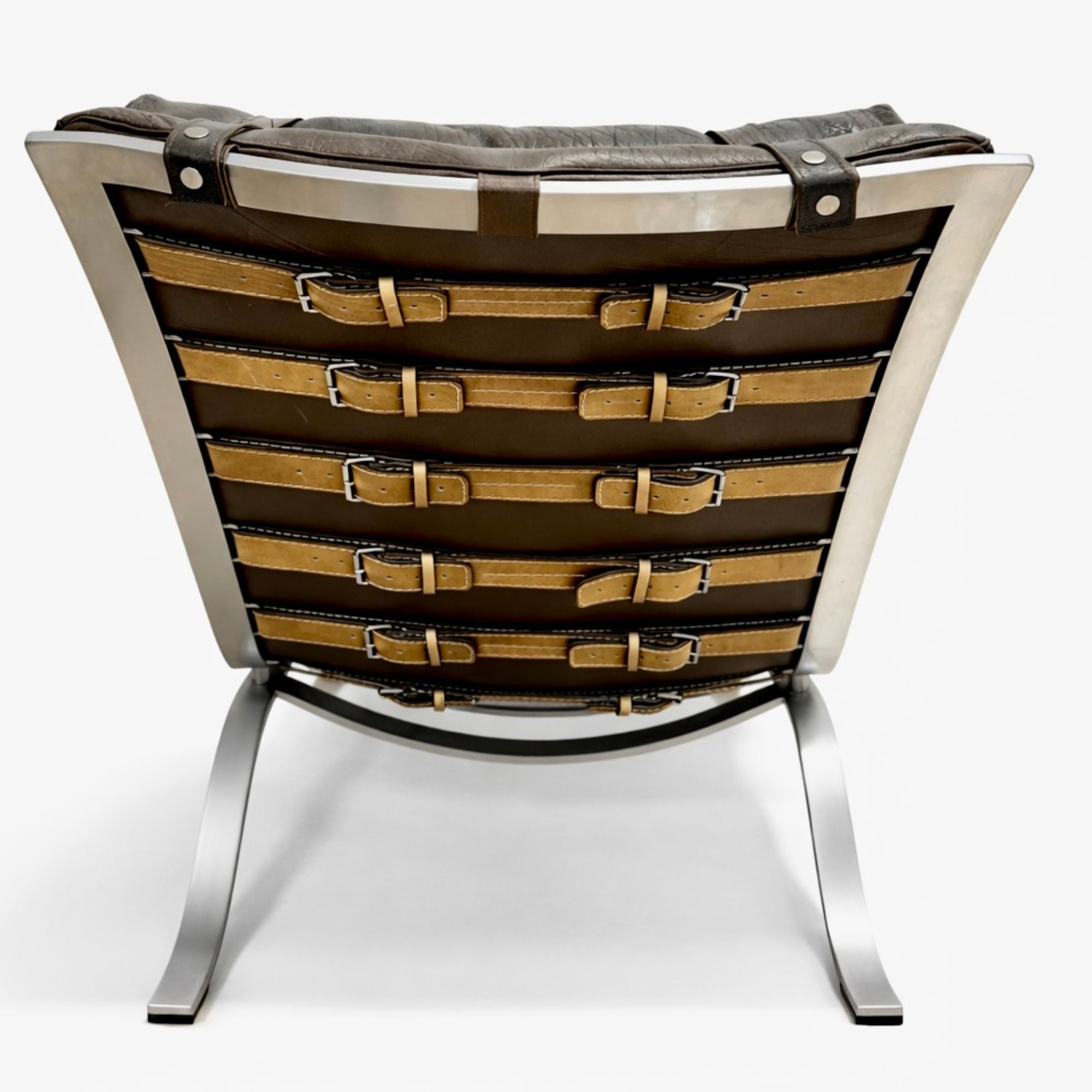 ARI fauteuil acier et cuir par Arne Norell_Norell AB_5