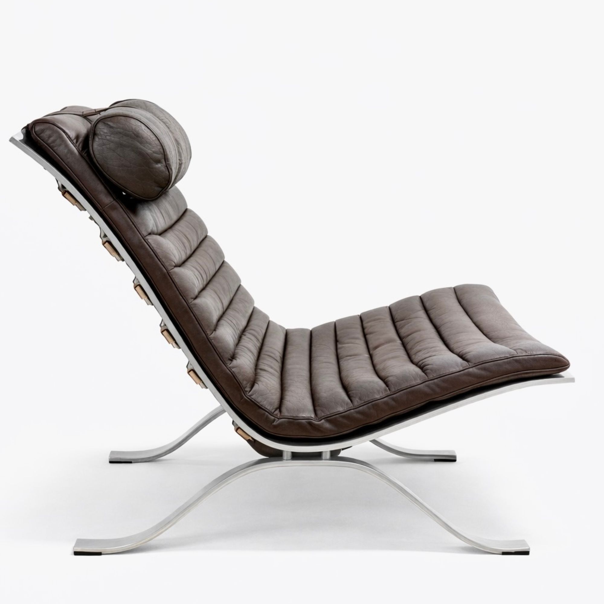 ARI fauteuil acier et cuir par Arne Norell_Norell AB_7