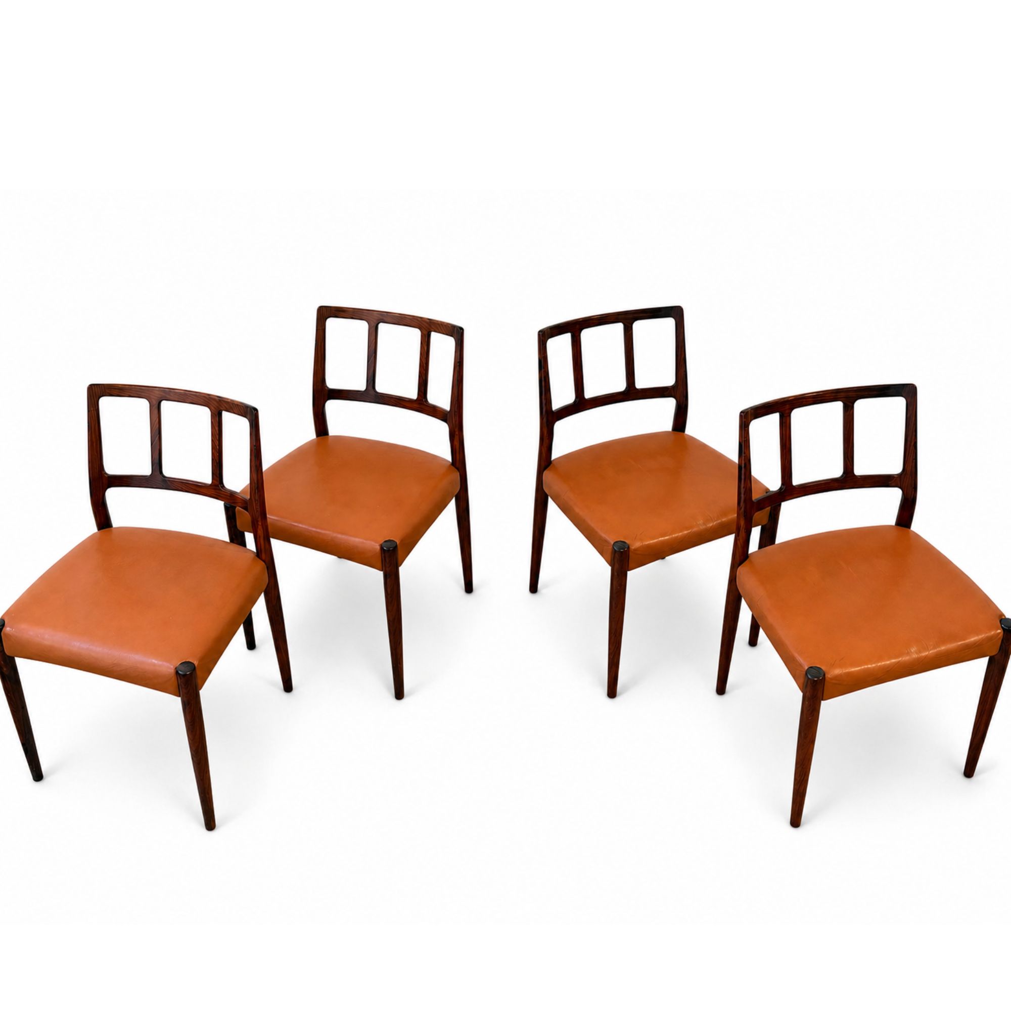 Chaises en palissandre &amp; cuir_Johannes Andersen_Uldum Møbelfabrik_1960_3