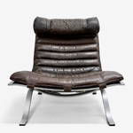 ARI fauteuil acier et cuir par Arne Norell_Norell AB_2