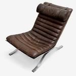 ARI fauteuil acier et cuir par Arne Norell_Norell AB_4