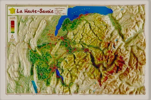 Carte en relief de la Haute Savoie - GeoRelief