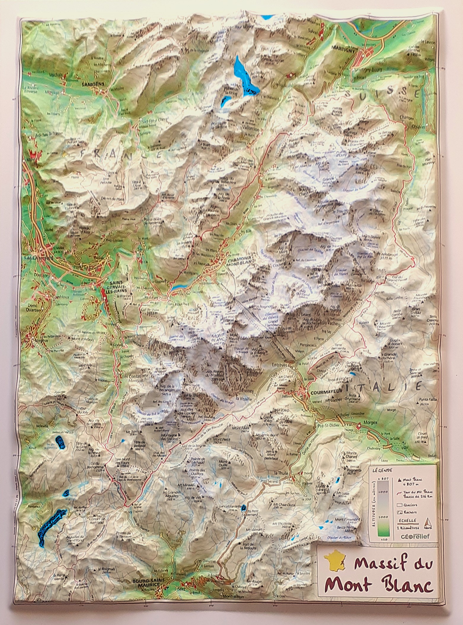 Environs de Chamonix. Extraits de la carte du massif du Mont