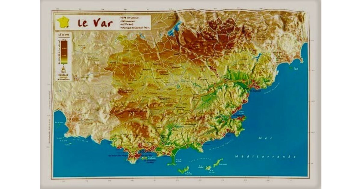 Var Map Carte en relief du Var - GeoRelief