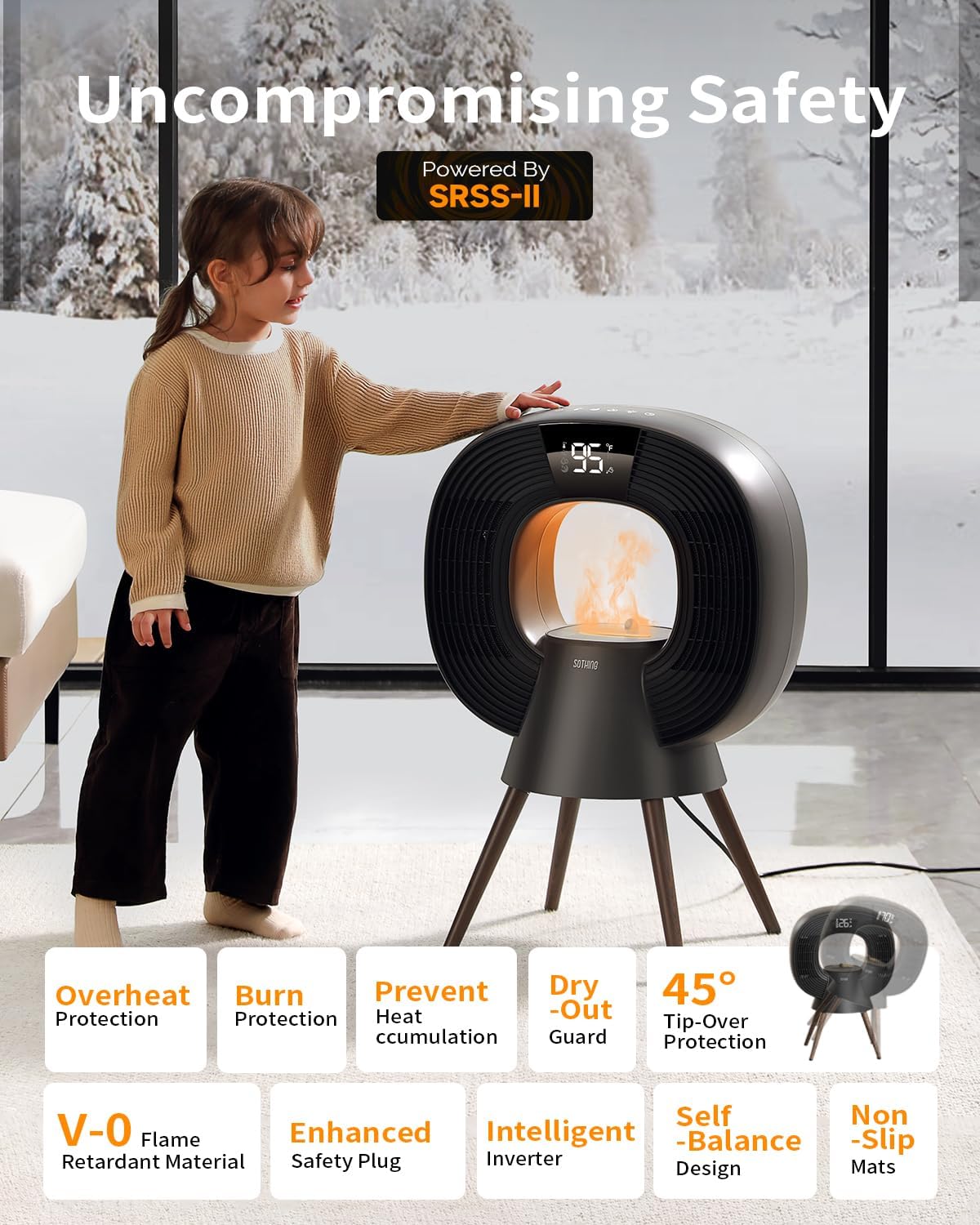 Safe to touch  Stays cool for safety