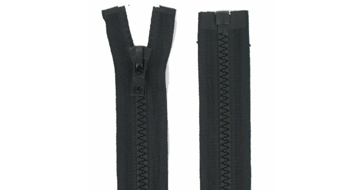 Fermeture 6mm spirale nylon étanche noir séparable sur mesure