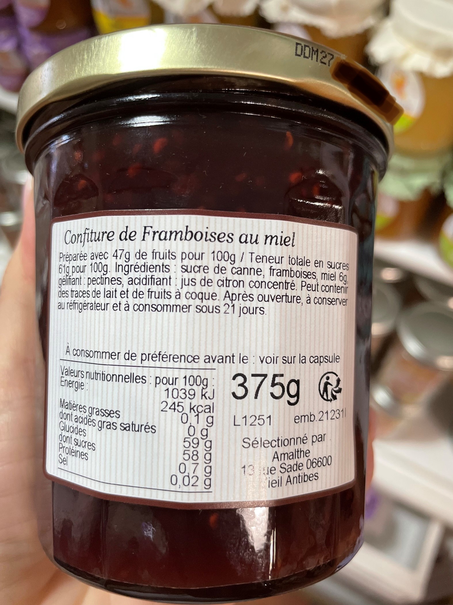 CONFITURE FRAMBOISES