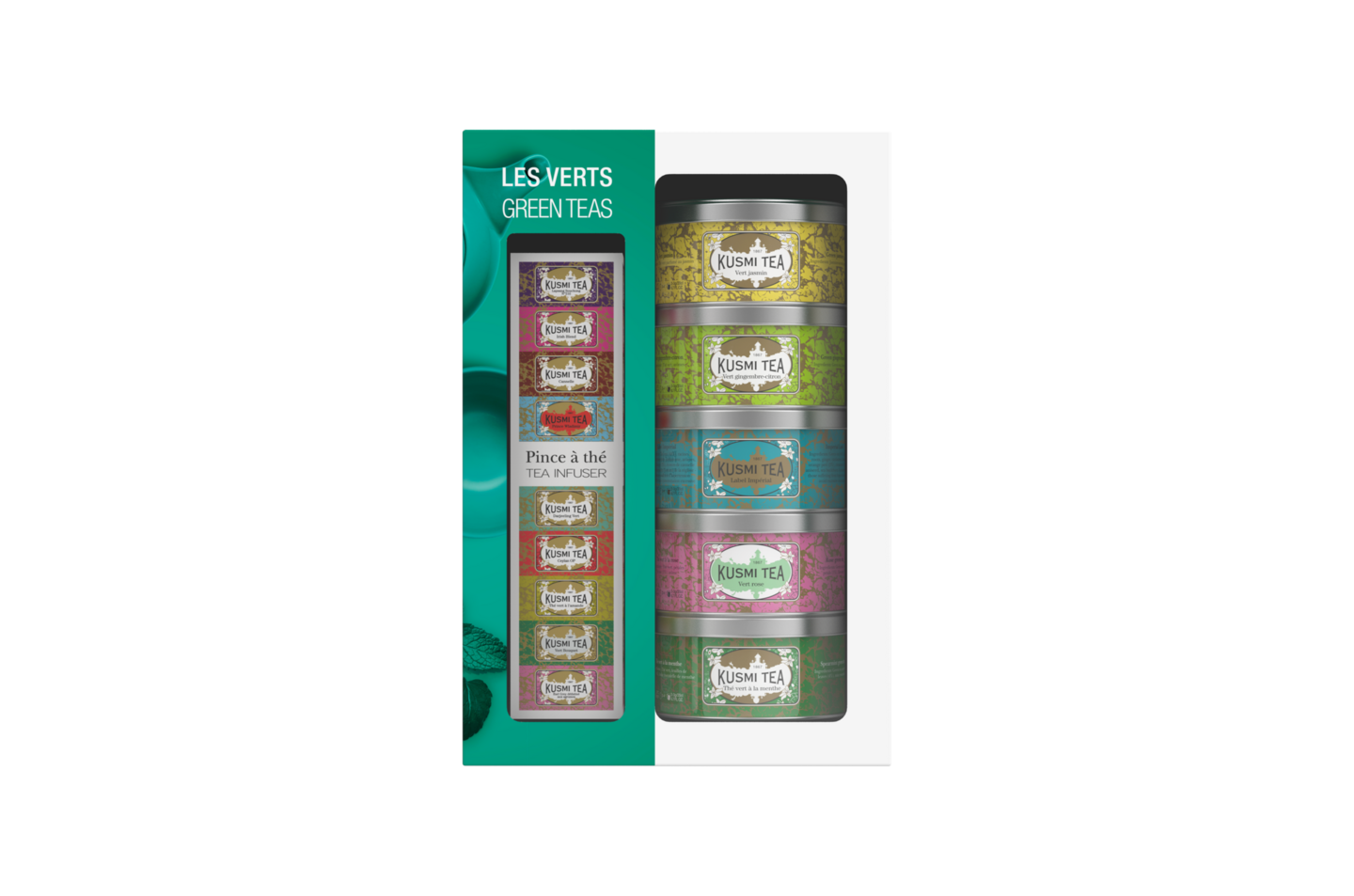 Kusmi Tea - Coffret Les Verts + Pince à Thé - Vert Jasmin, Vert