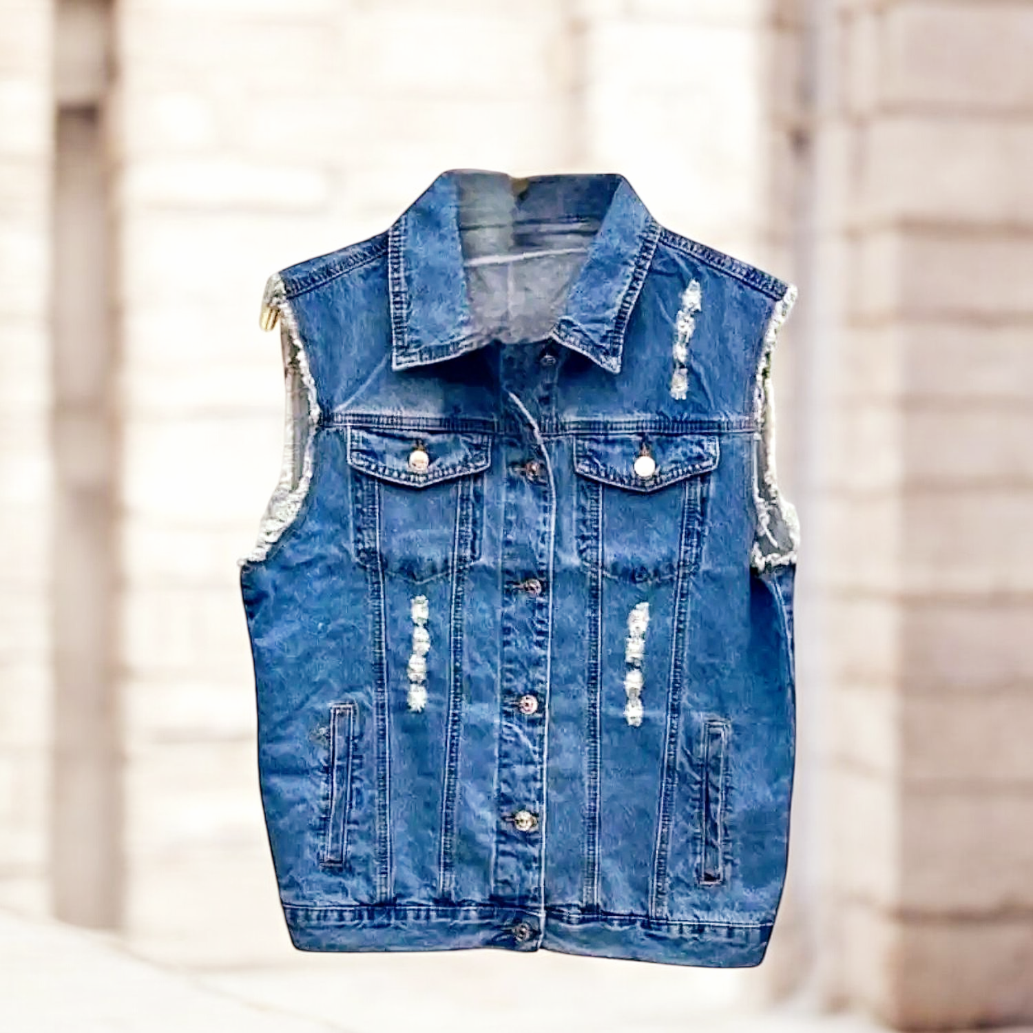 Veste Sans Manches en Jean Grande taille – L’Indispensable Casual Chic (2)