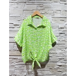 Chemisier vert fluo gaze de coton grande taille