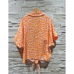 Chemise à motifs orange fluo gaze de coton grande taille