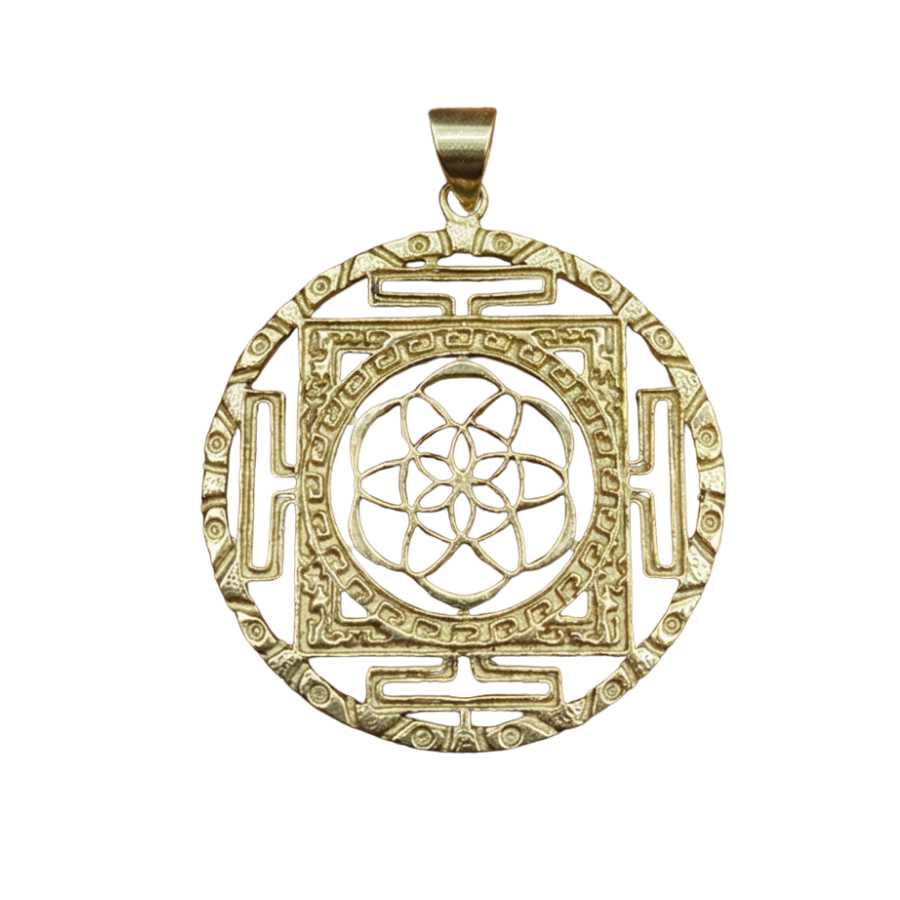 147 - Pendentif Mandala Kalachakra Fleur de Vie