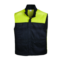 Gilet multi-poches non doublé - Marine / Jaune - GIL01J