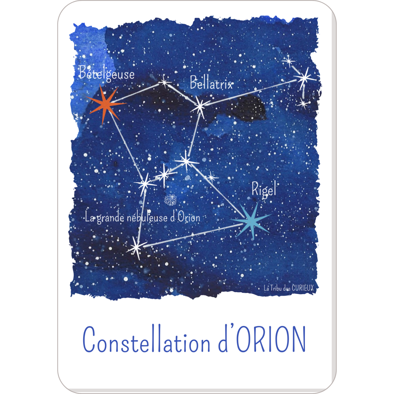 design Carte du ciel étoilé des constellation Orion