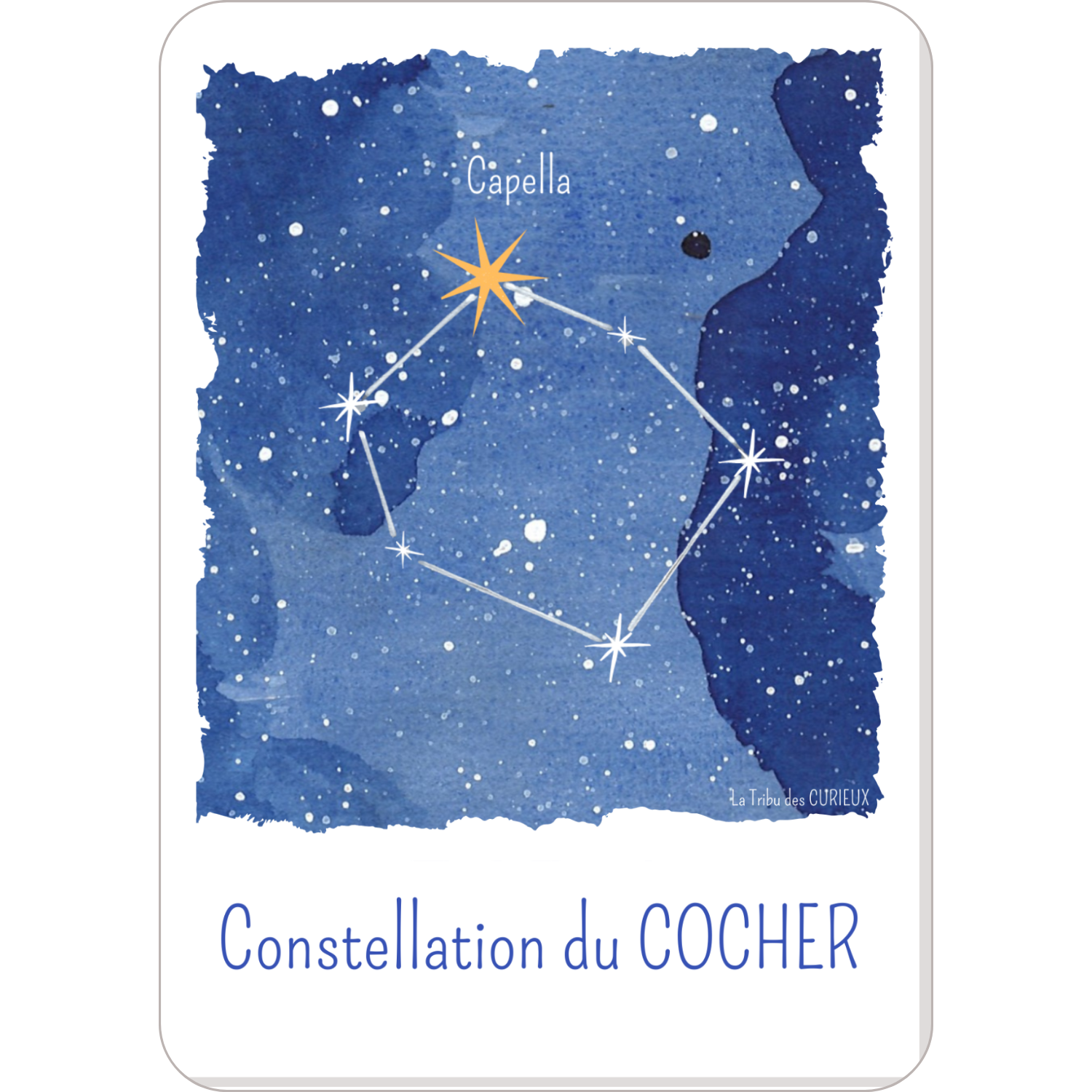 Design Carte de constellation des étoiles Le Cocher