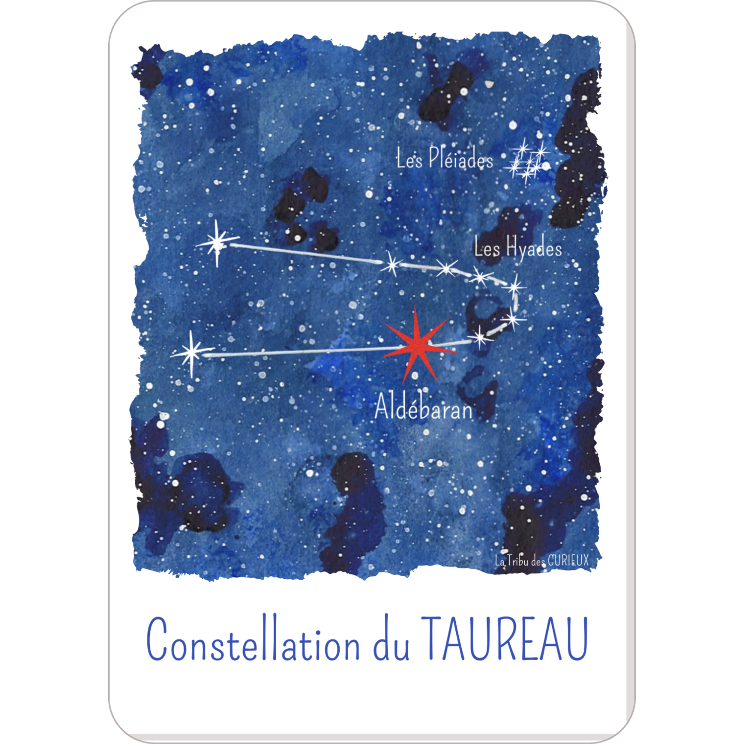 Design Carte des étoiles  constellation Le Taureau