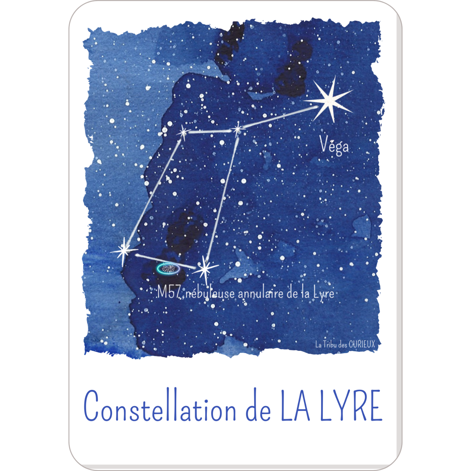 Design carte des constellations des étoiles de LA LYRE pour site