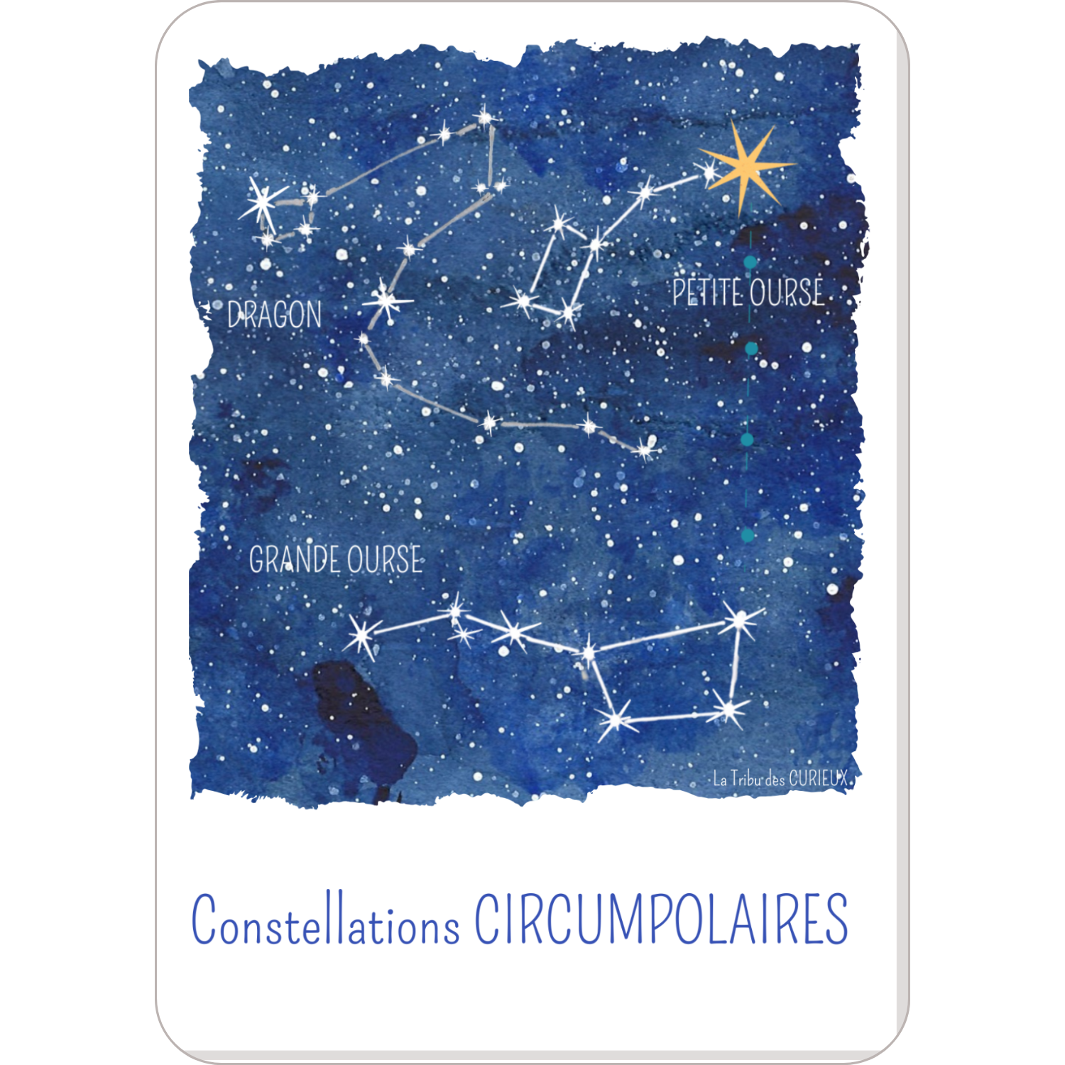Design Carte Constellations des étoiles CIRCUMPOLAIRE pour site