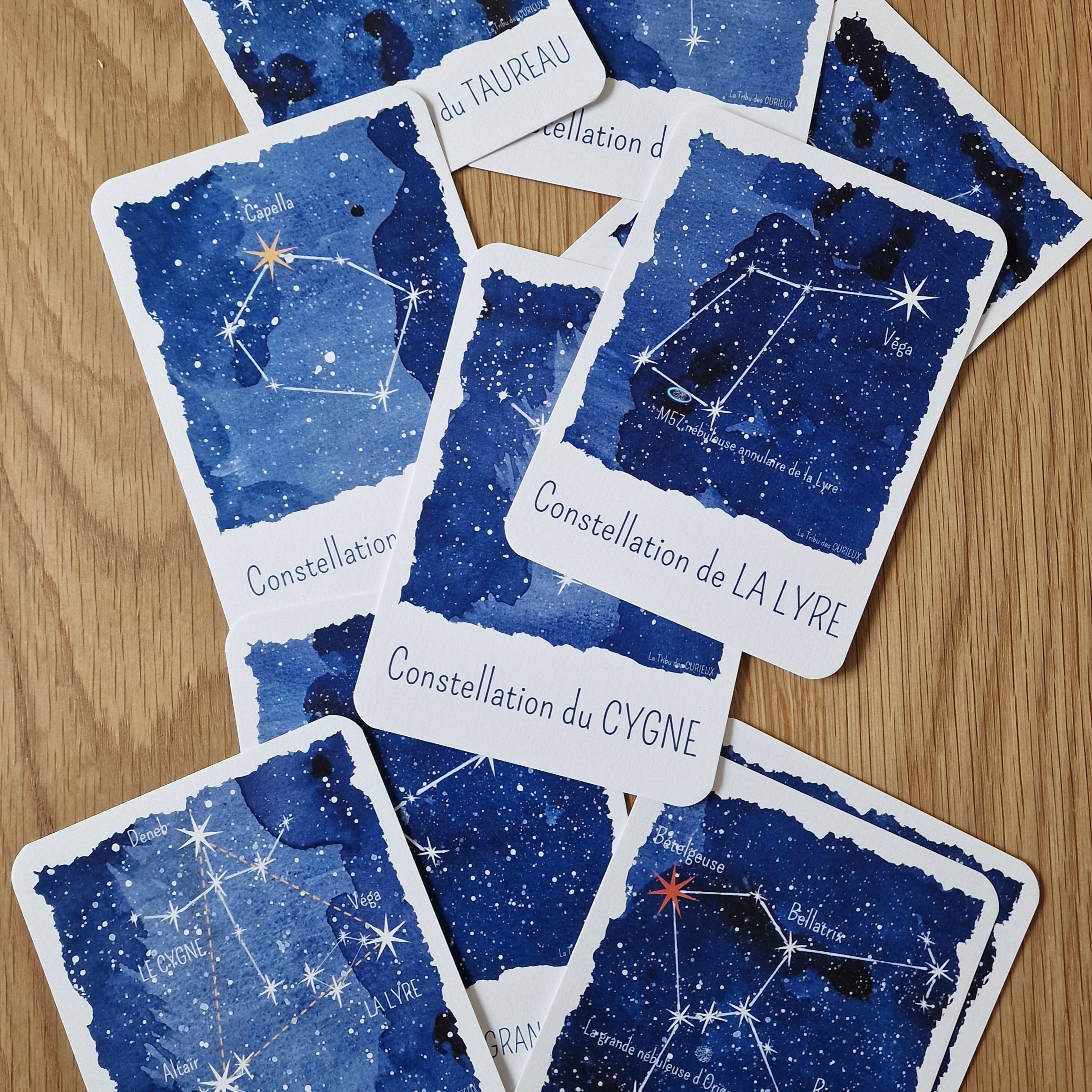 Lot de 10 cartes des constellations