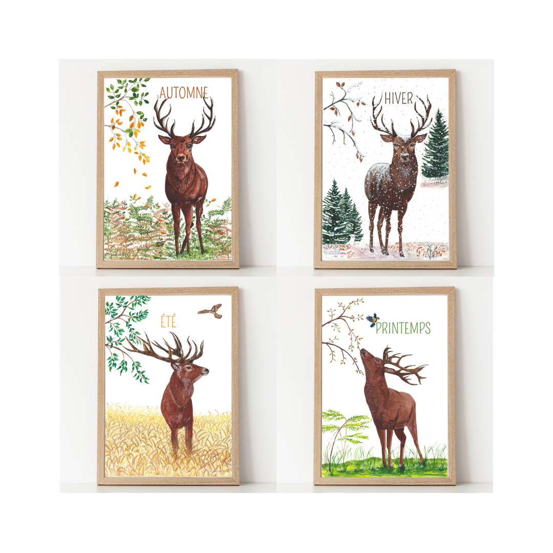Affiches des 4 saisons - Illustration