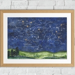Affiche Carte du ciel des étoiles et constellations de l'hémisphère nord 2