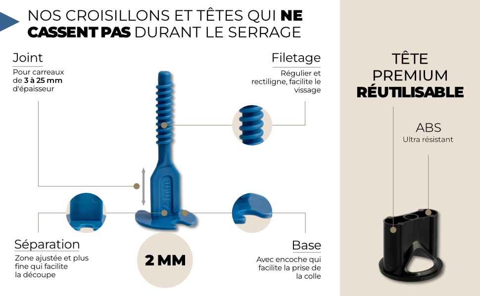 fiche technique croisillon autonivelant Pro Leveling 2mm