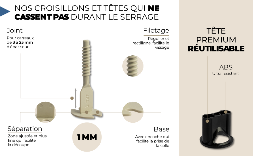 fiche technique croisillon autonivelant Pro Leveling 1mm