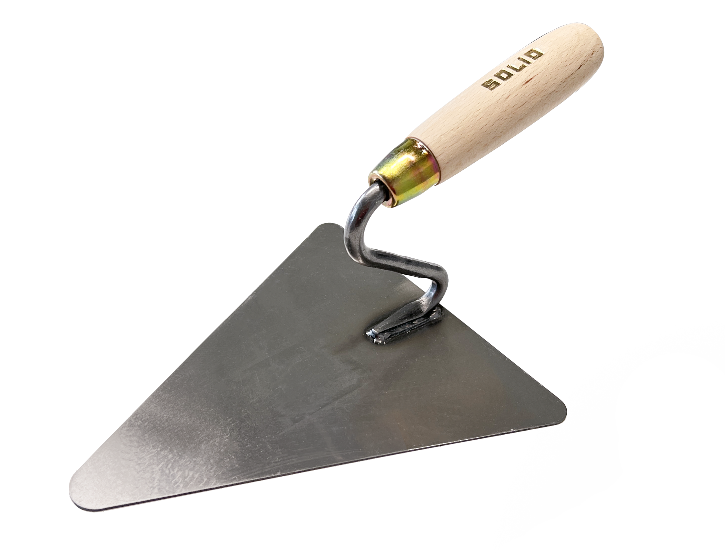 Truelle triangulaire acier manche bois 6640