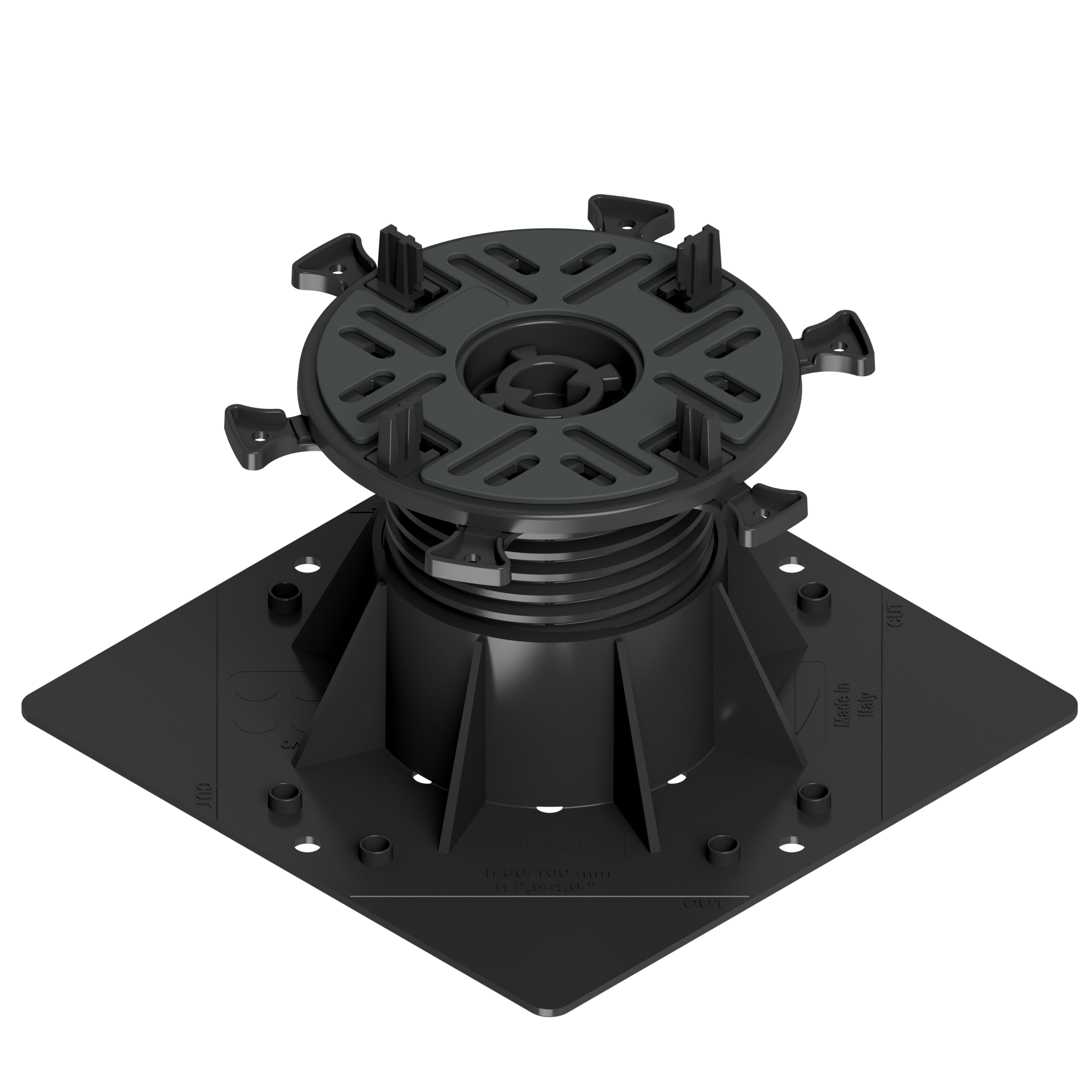 Plots réglables Lunar joint 4 mm H60-100 mm tête fixe transformable en autonivelante (bague en option) IMPERTEK (20 pièces) S402