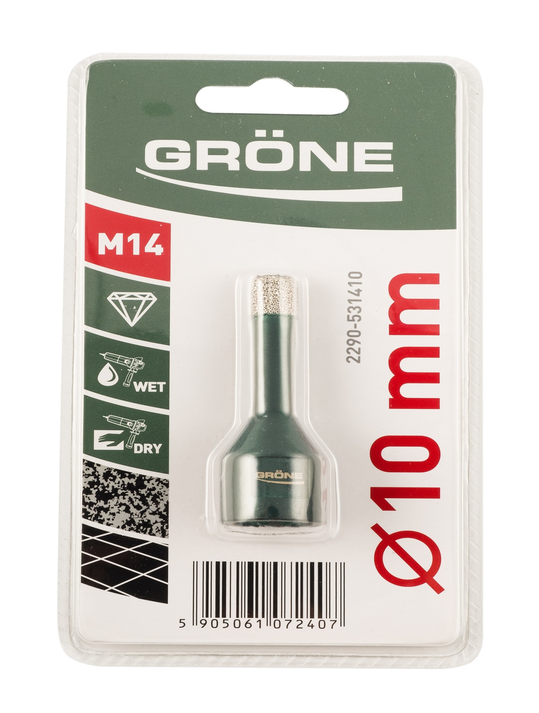 Trépan diamant 10mm M14 GRONE K2290-531410