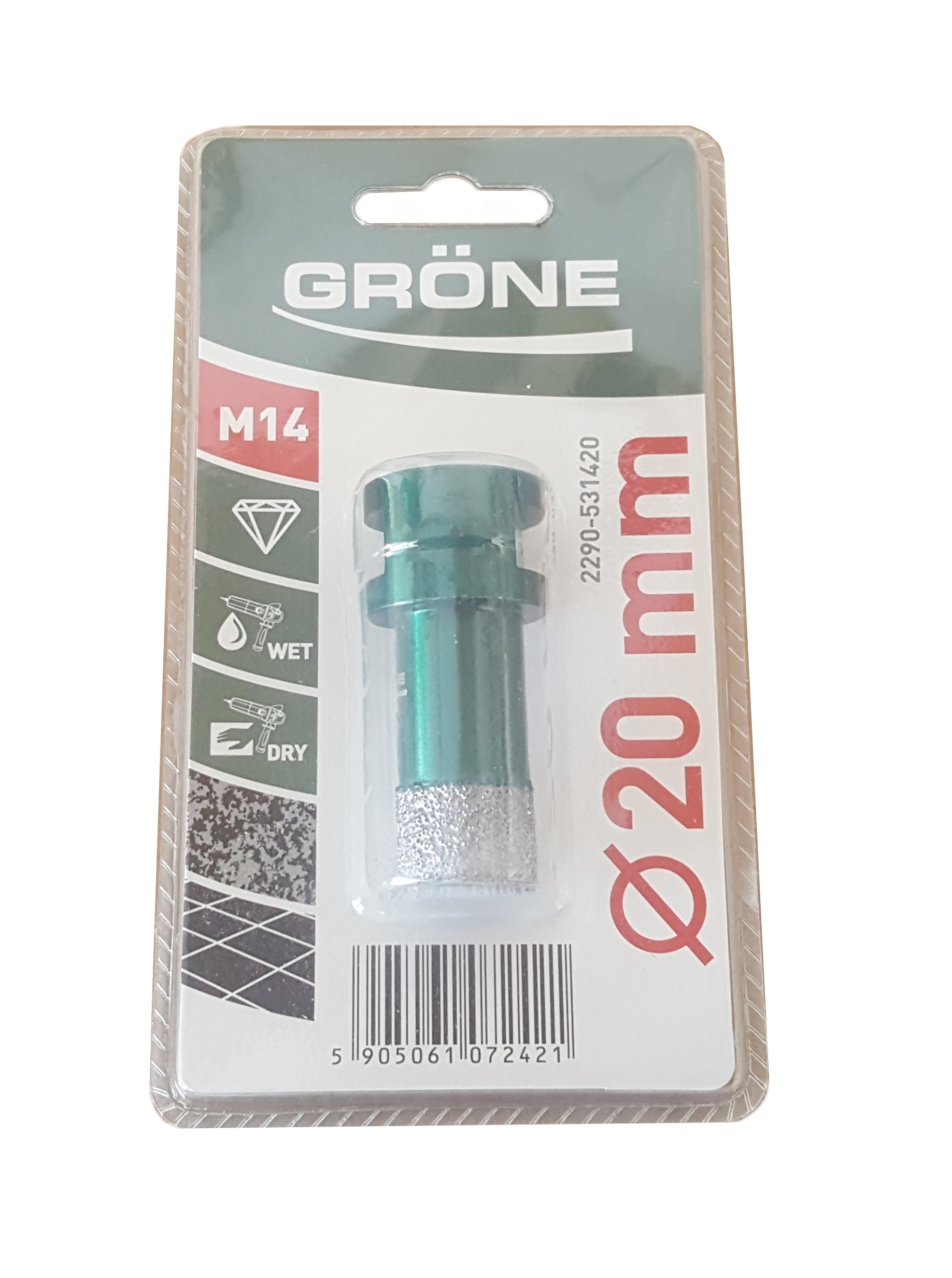 Trépan diamant 20mm M14 GRONE K2290-531420
