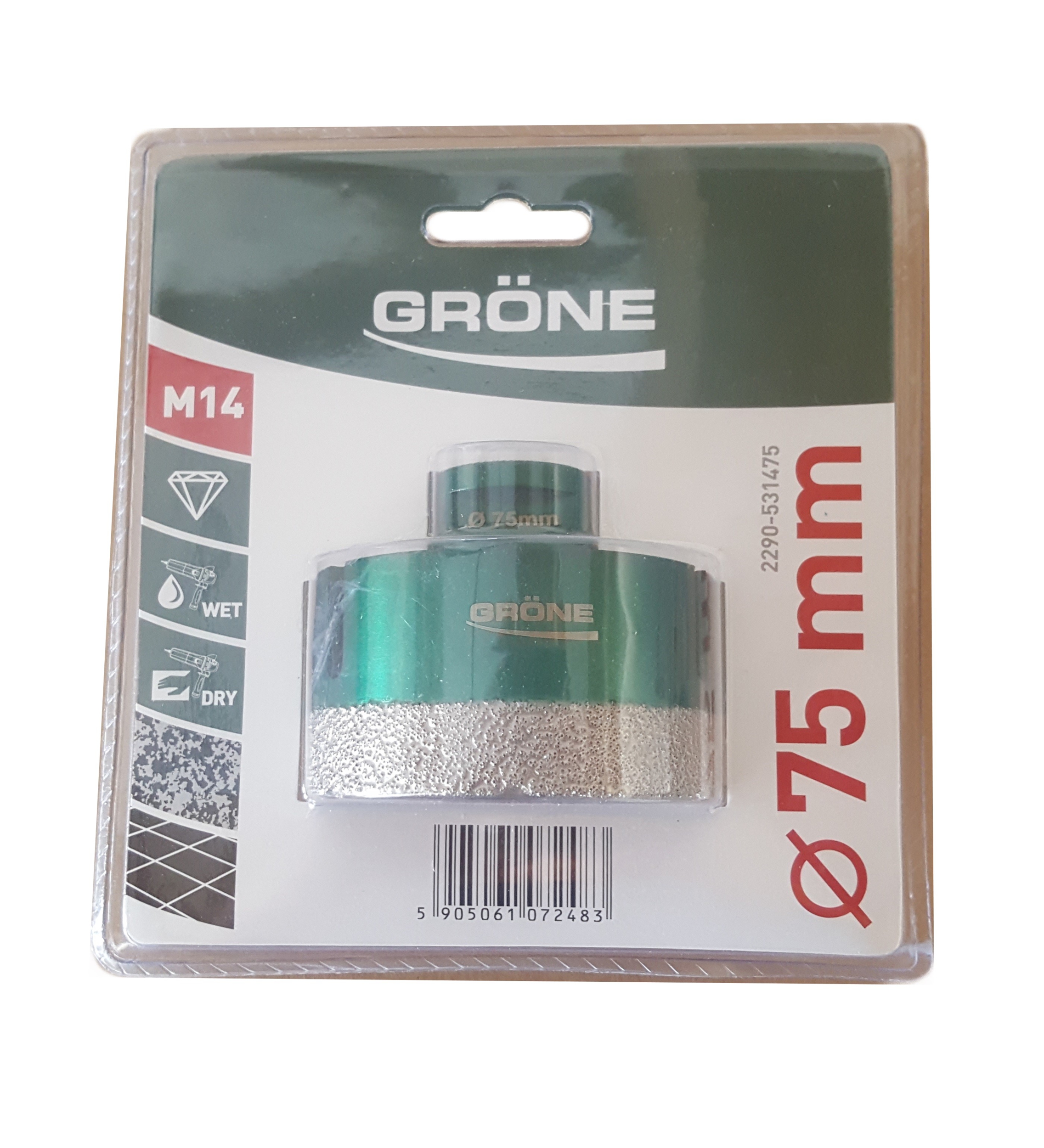 Trépan diamant 75mm M14 K2290-531475