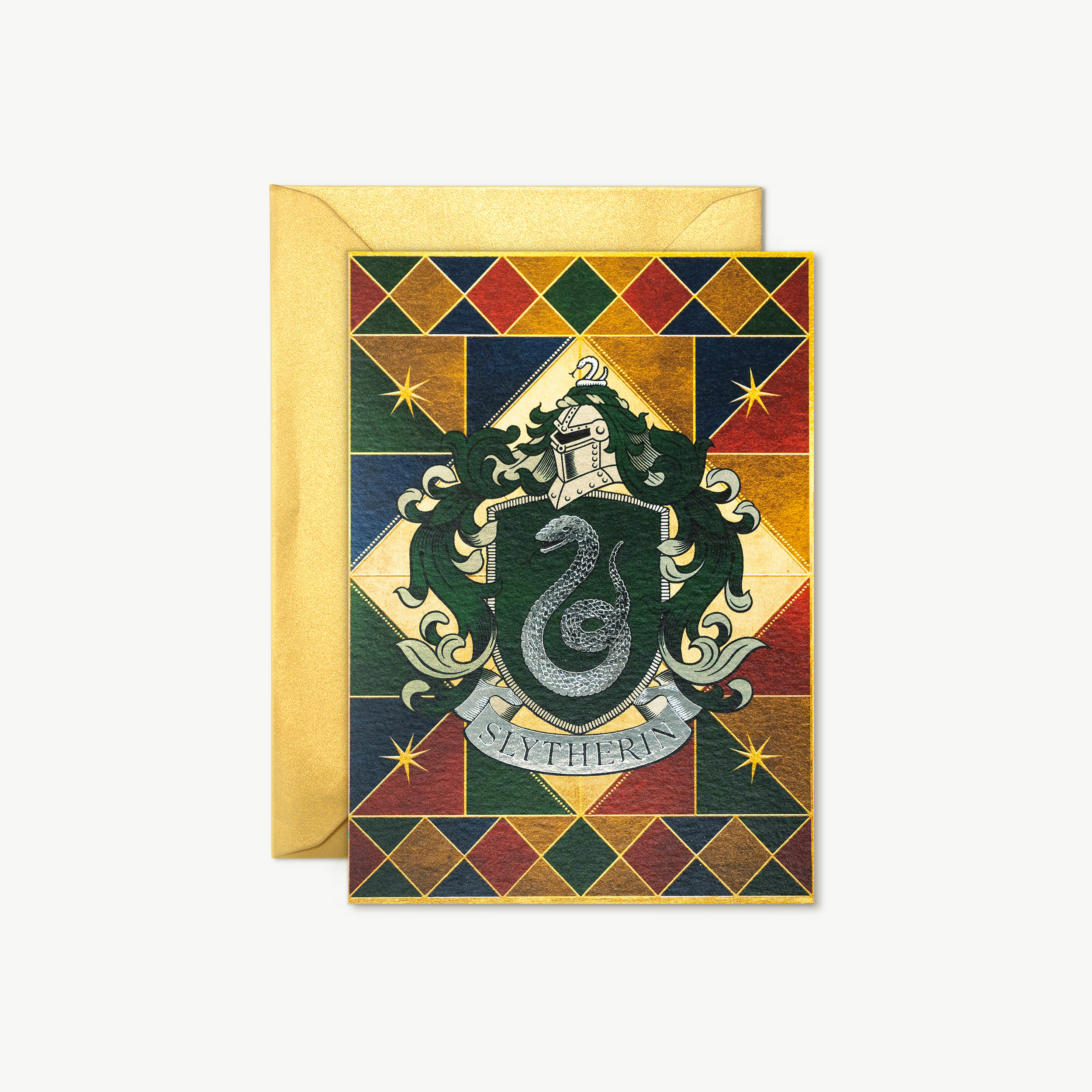 HPCARD37_NOTECARD_FOILED_SLYTHERIN_CREST_IMAGE_01