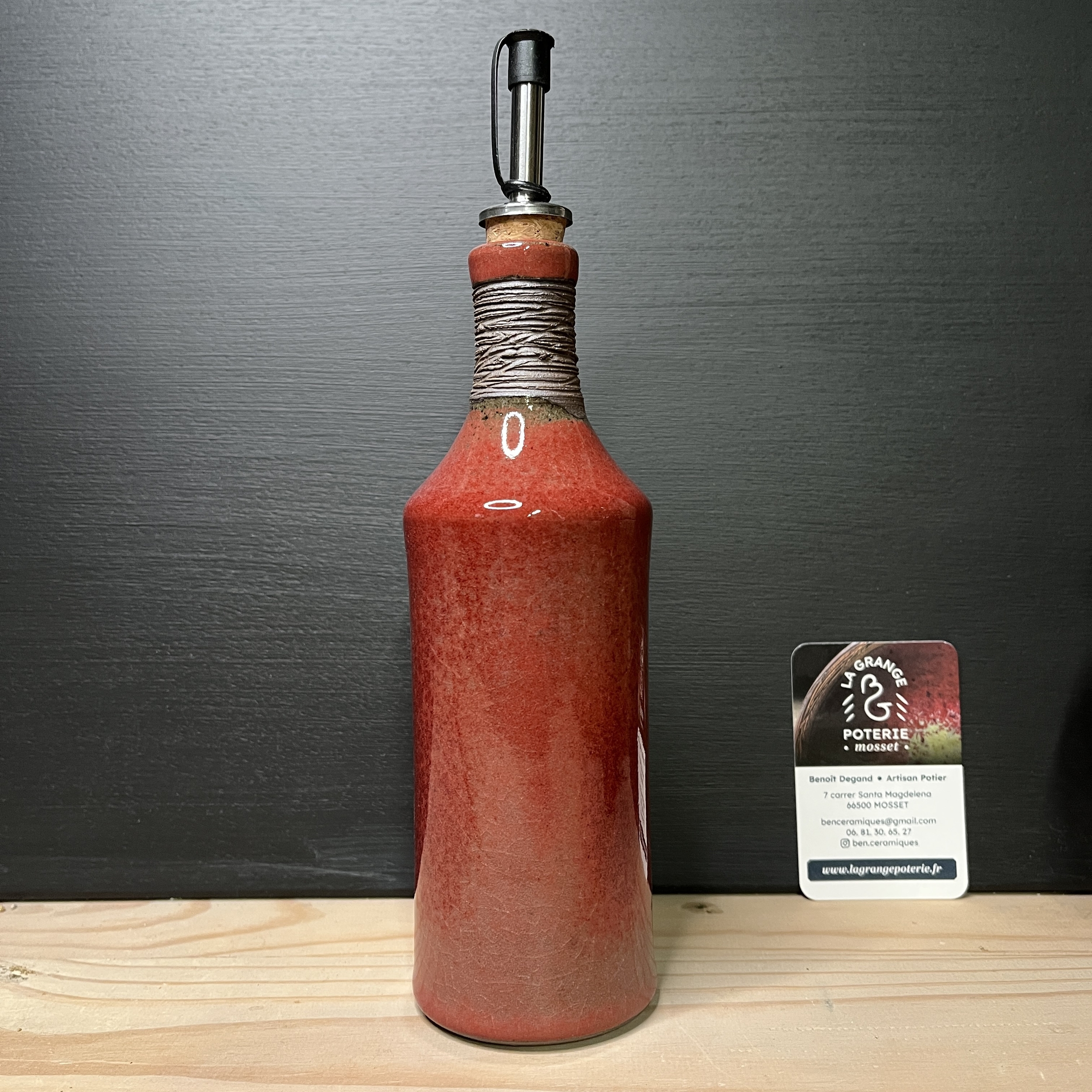 Duo Huile &amp; Vinaigre en grès rouge de cuivre DHL04#2