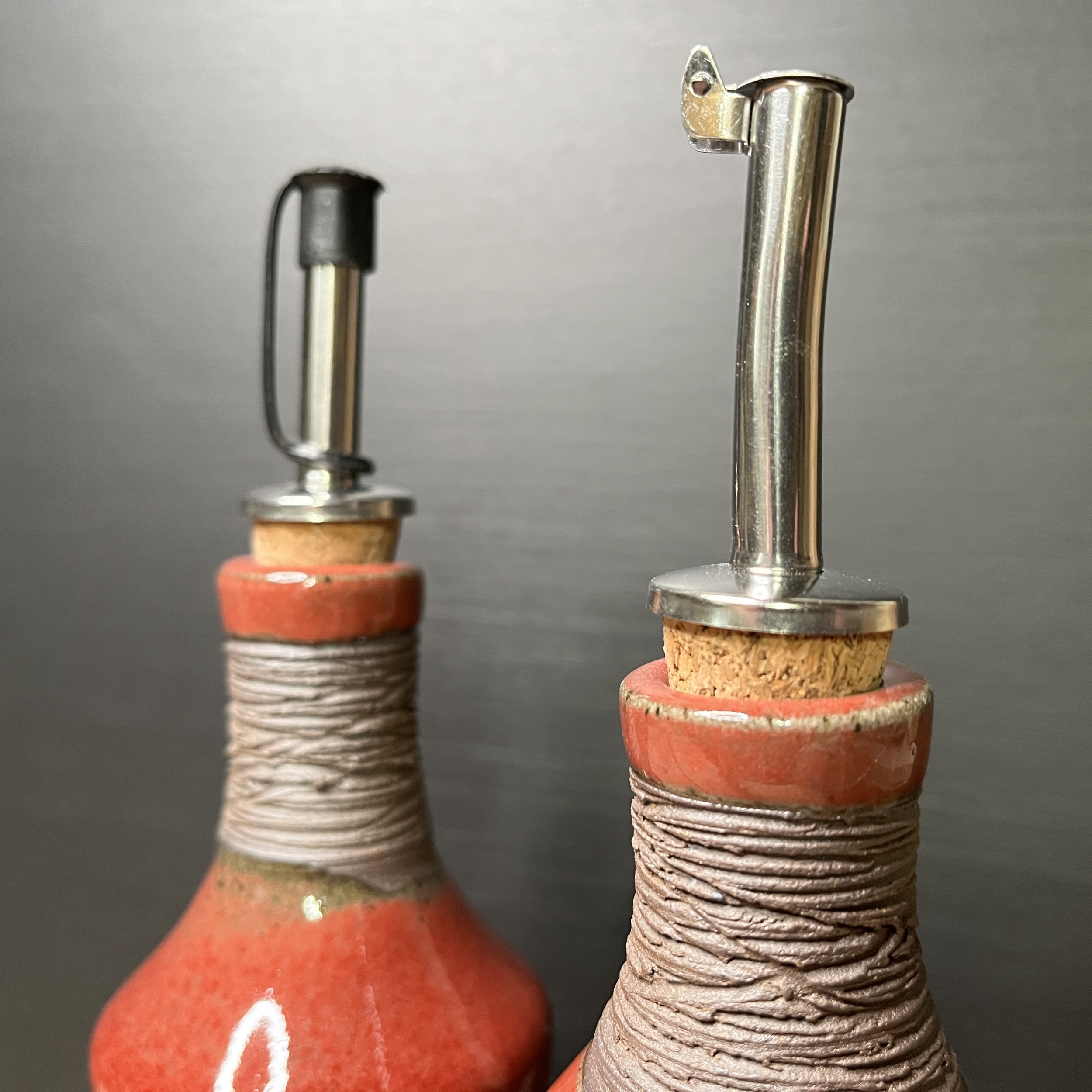 Duo Huile &amp; Vinaigre en grès rouge de cuivre DHL04#4