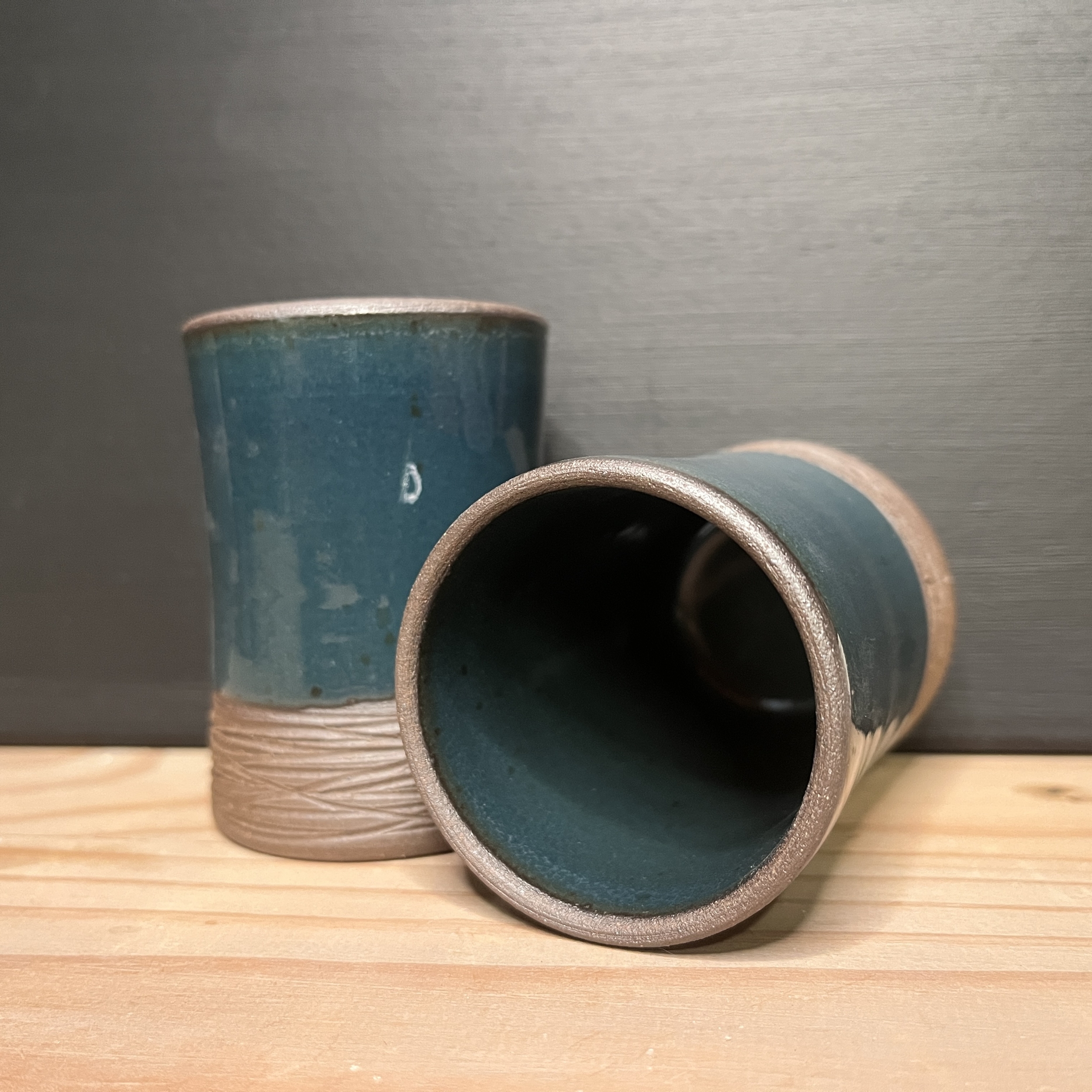 Duo de tasses diabolo bleus DTD05#1