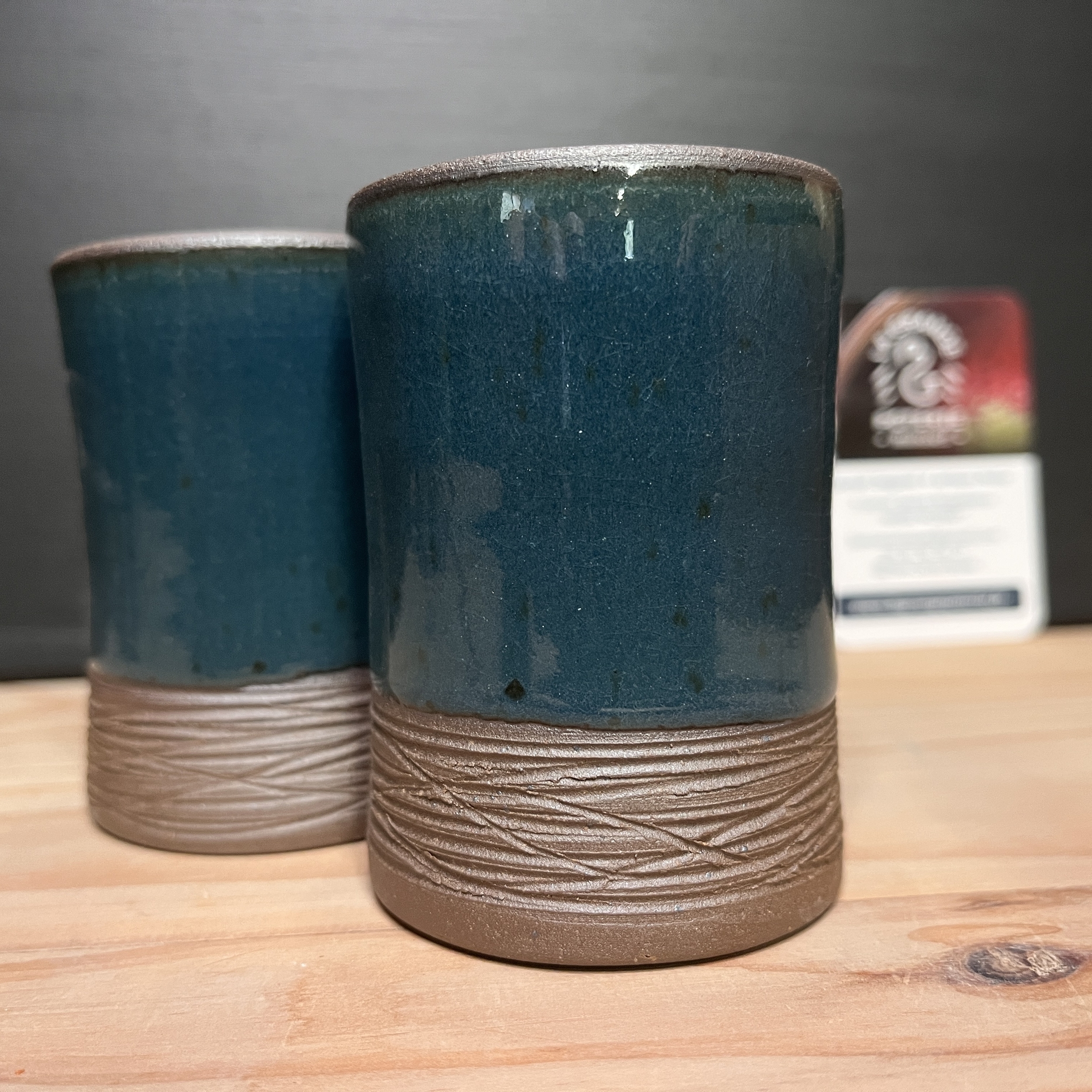 Duo de tasses diabolo bleus DTD05#2
