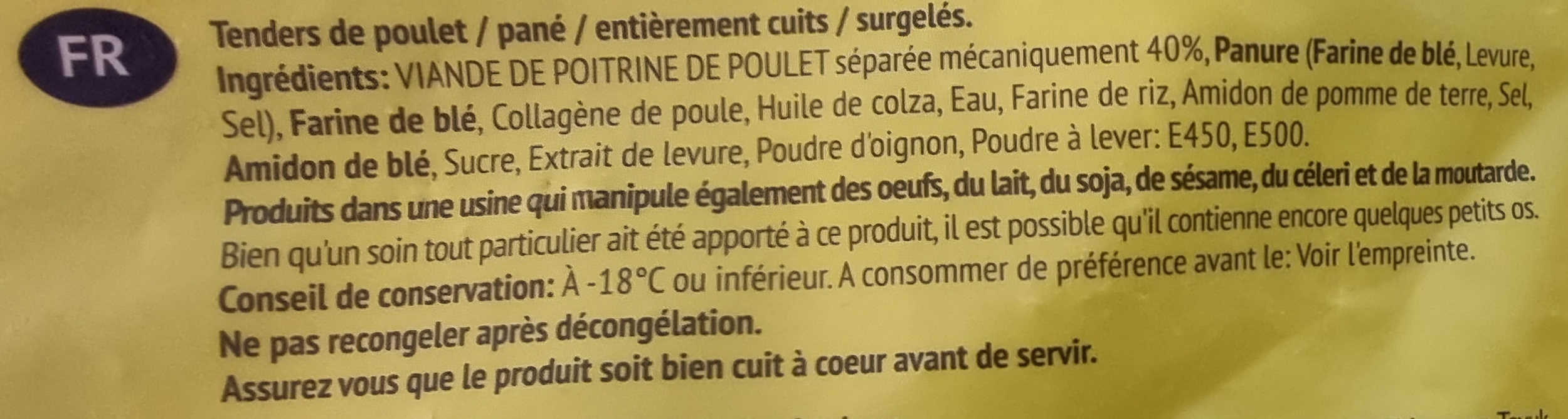 Ing_tenders 800g surgelé
